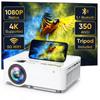 4K Projector with 5G WiFi Bluetooth Home Projector Portable Outdoor Projector Max 300" Display Movie Projector Compatible with TV Stick HDMI Phone