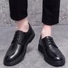 Men’s Derby Retro Black Brown Leather Oxfords Dress Shoes Formal Office Business Shoes Tuxedo Wedding Shoes Plus Size