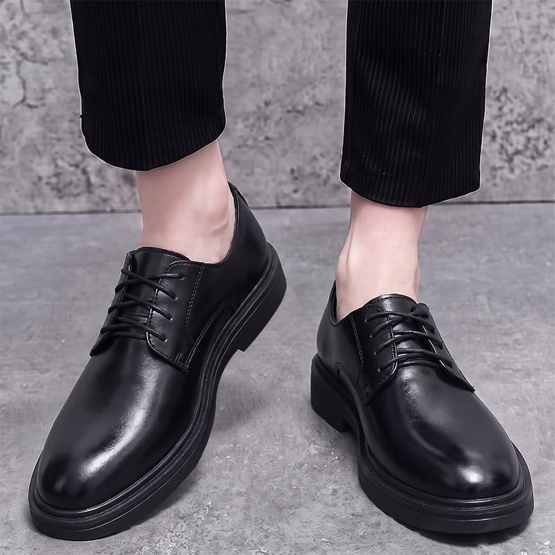 Men’s Derby Retro Black Brown Leather Oxfords Dress Shoes Formal Office Business Shoes Tuxedo Wedding Shoes Plus Size