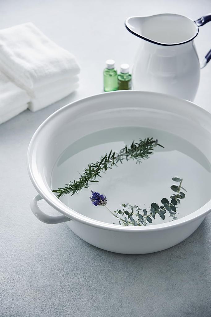 Noda Horo Noda Horo Made In Japan Enamel Tub 40cm White Foot Supplies 10 Liters TA-40 (x 1)