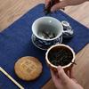 Ceramic Mooncake Shape Tea Jar Round Small Storage Box Tea Storage Container  Mid-Autumn Festival