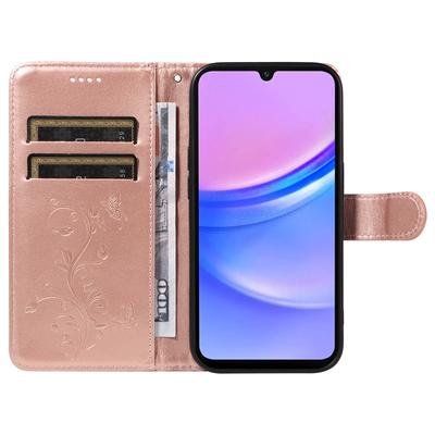 Для Samsung Galaxy A17/A26 5G/A16 5G/A16 4G Чехлы из искусственной кожи с цветочным узором Кошелек Подставка Чехол для телефона с ремешком