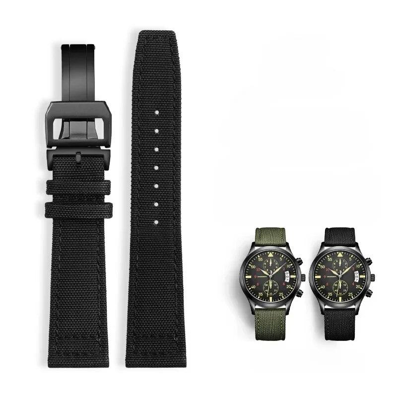 Captain Blue Citizen High Density Knitting Wrist for IWC Pilot Portugal Portofino Nylon Canvas Men 20mm 21mm 22mm Watch Strap