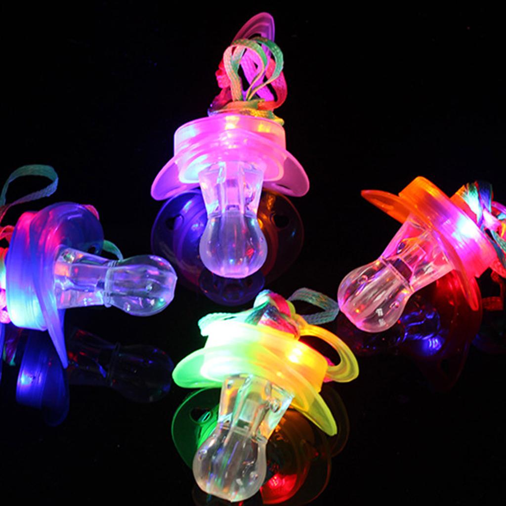 Colorful Flash Pacifier Whistle Toy With Flashing LED Light For Night Event And Party Gathering Adult Kids Favor Gift