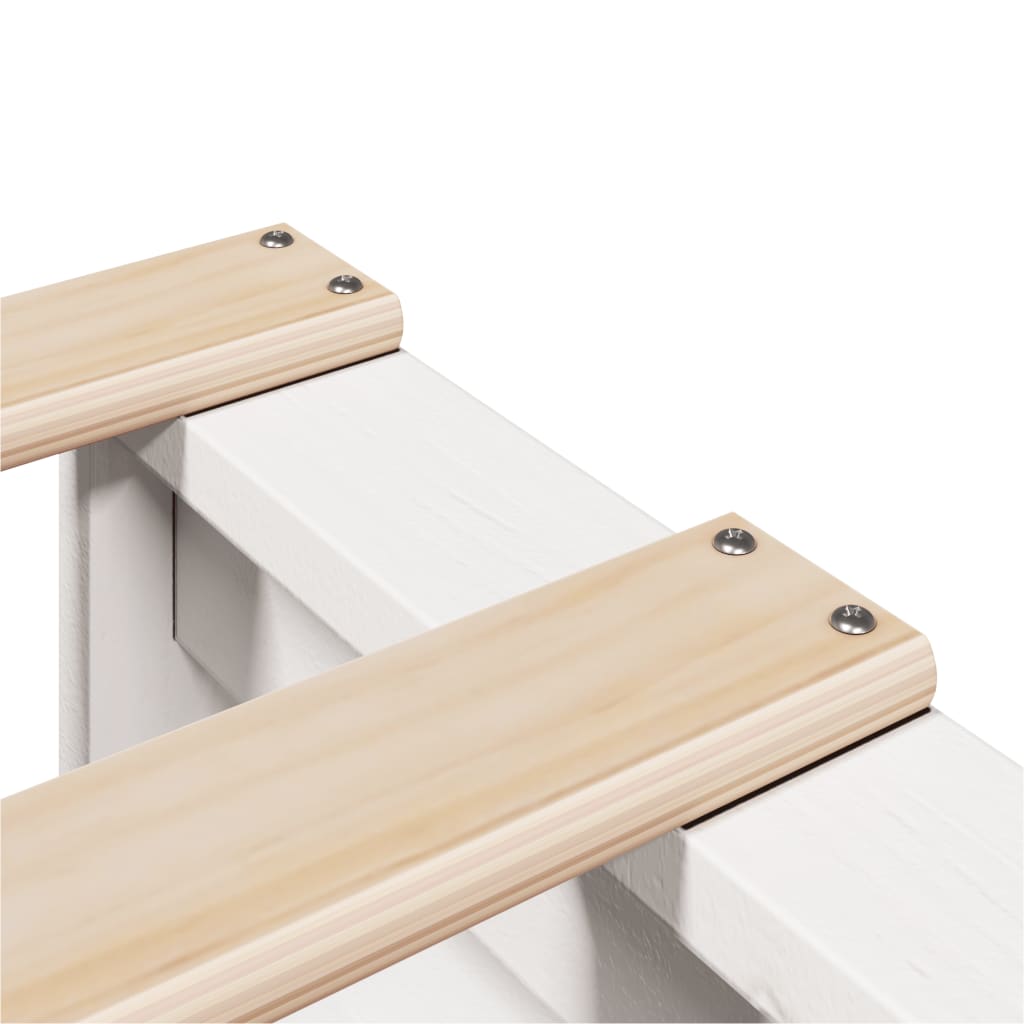 Solid Wood Bed Frame without Mattress White 120 x 200 cm Pine Wood