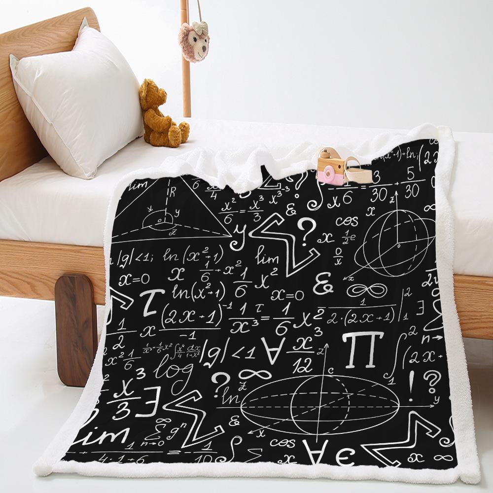Formula 2D digital printing thickened lamb wool crystal fleece blanket blanket one piece
