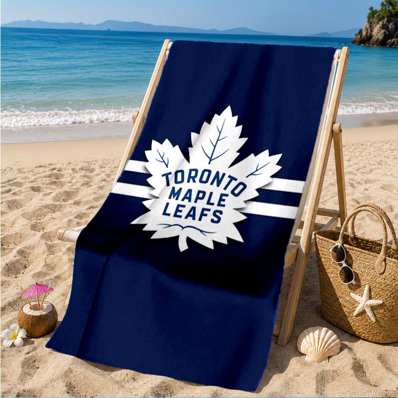 Maple Leafs Emblem Beach Towel, Super Soft Microfiber, Perfect Gift for Her/Him, Birthday, for Pool, Beach, Travel, Decor Beach Party