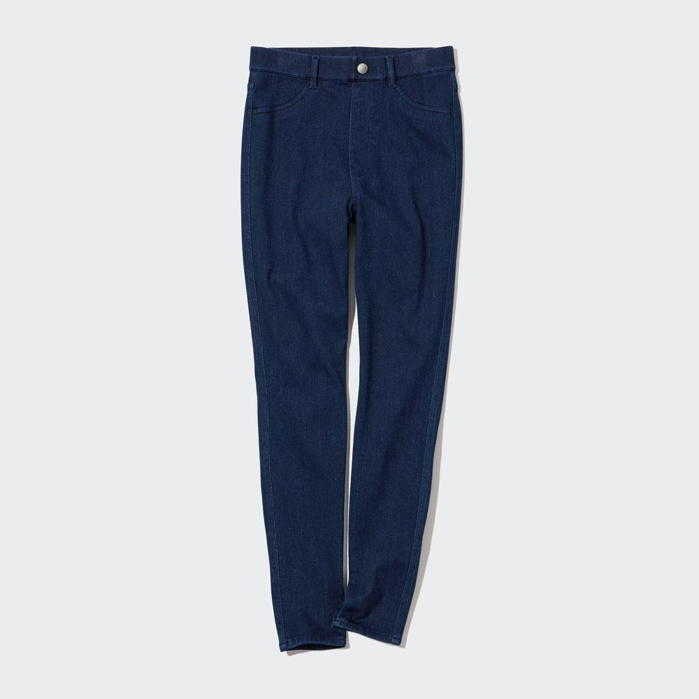 Uniqlo Джинсовые леггинсы Heattech Ultra Stretch с высокой посадкой, брюки, длина ног 76 см 