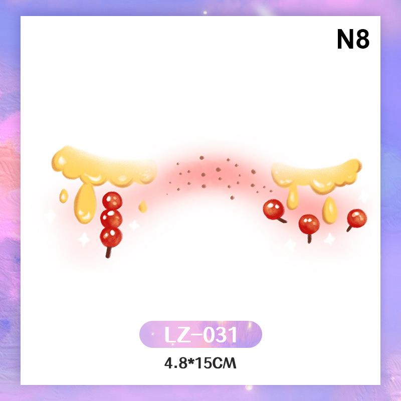 Красные наклейки для татуировок в китайском стиле, водонепроницаемые временные наклейки для татуировок на теле и лице, китайские наклейки для декора в честь года