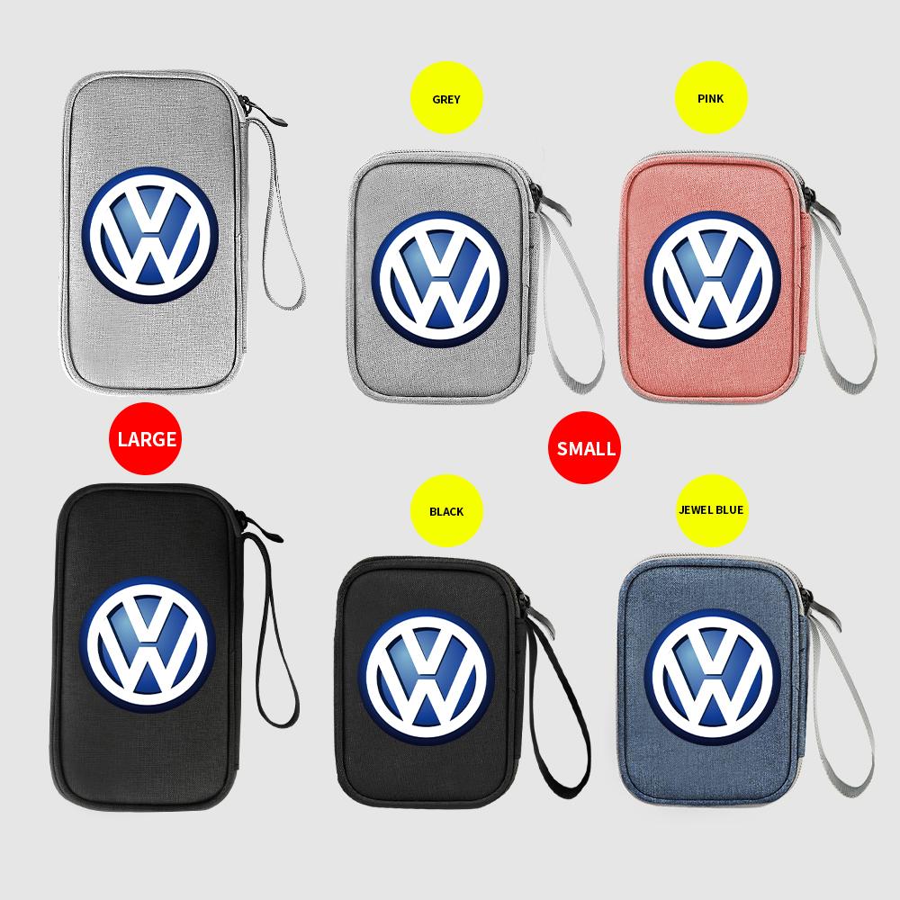 HIJK1 1pc Car digital Supplies Storage bag USB Cable Storage Box Center Cover For VW Rline GTD Golf Beetle GTI Polo Tiguan Volkswagen
