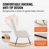 Nursery Rocking Chair, 250 lbs Weight Capacity Teddy Fabric Upholstered Glider Rocker Chair with Soft Seat and High Backrest, Nursing Chair for