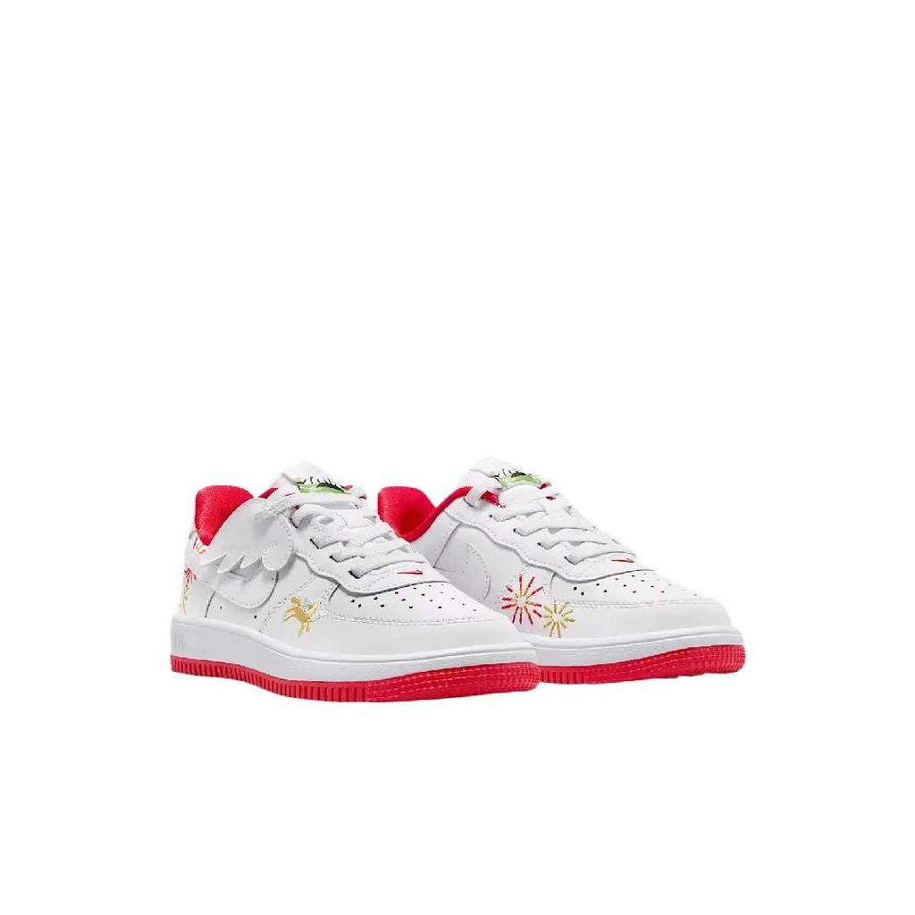 Nike PS Force 1 Low EasyOn Year Of The Horse White University Red Topaz Gold Pear Green IQ1136-111