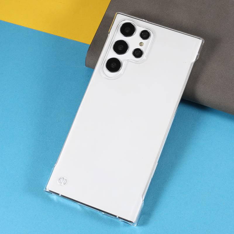 Для Samsung Galaxy S22 Ultra 5G Жесткий ПК Чехол для Телефона Без Рамок Прозрачный Защитный Чехол для Мобильного Телефона
