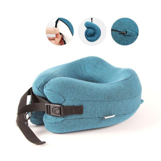 Подушка U-образной формы с защитой от затылка из пеноматериала с эффектом памяти, толстая эластичная, медленно отскакивающая, подушка для шеи для путешествий