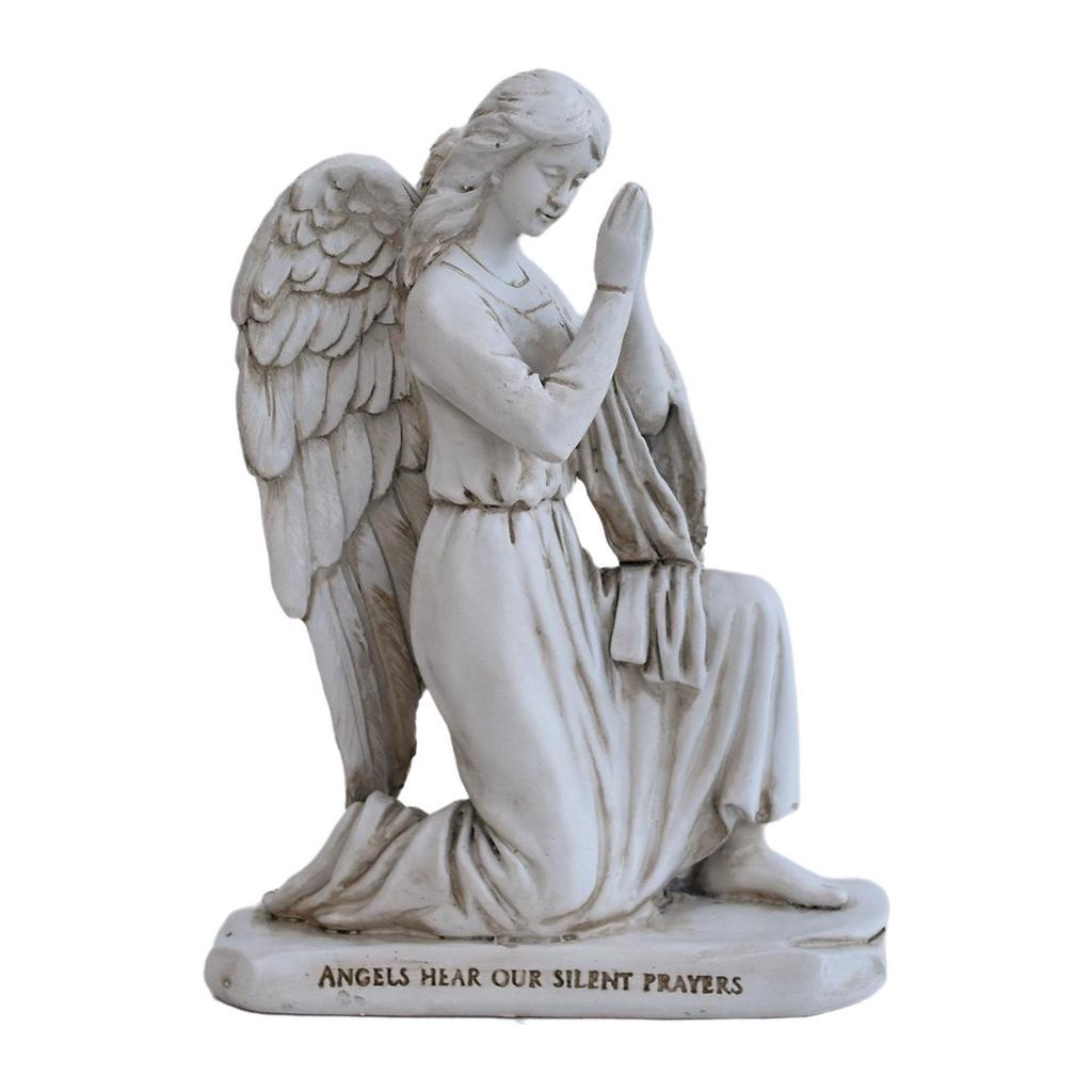 Антикварная состаренная фигурка ангела из смолы для декора дома или офиса