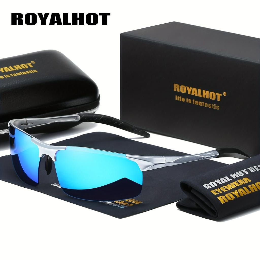Royalhot Мужские и женские поляризационные солнцезащитные очки из сплава в прямоугольной оправе, солнцезащитные очки для вождения, оттенки Óculos masculino Male