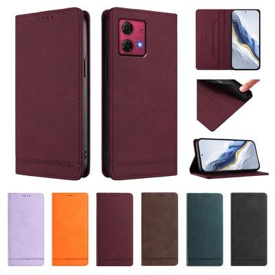 Кожаный магнитный чехол-книжка для Motorola Moto G84 G64 G54 G24 Power G34 G14 G04 G04S G73 G53 G23 G13 Чехол-кошелек с отделениями для карт