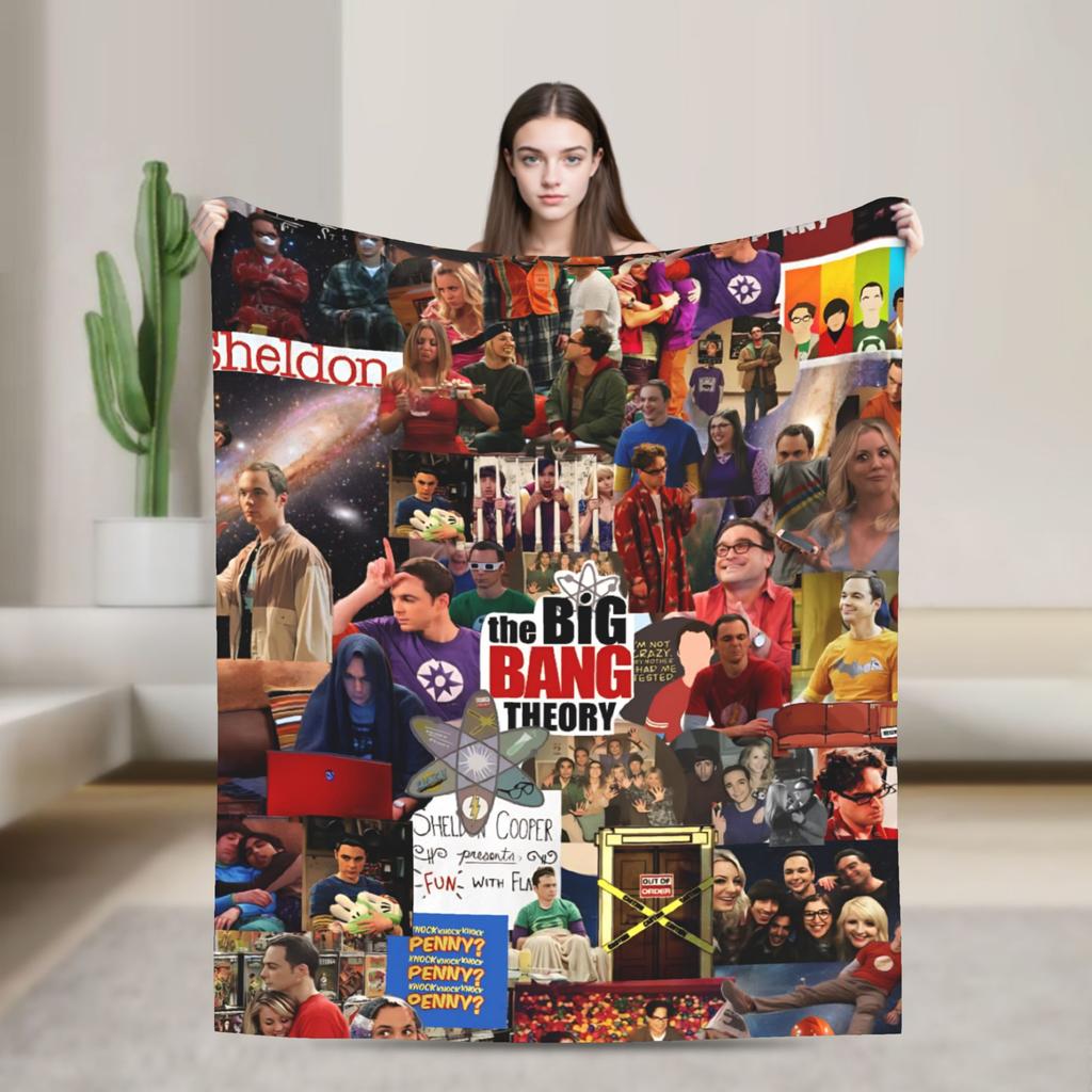 Soft Warm Blanket Airplane Travel The Big Bang Theory Throw Blanket Flannel Bedspread For Home Decor Comfortable Sofa Bed Cover