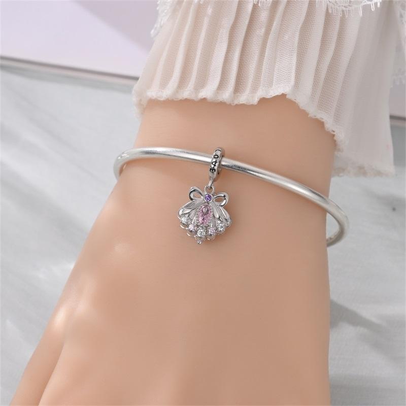 Copper Can Open Romantic Shell Pendant Beads Charms Fit For The Brand'S Diy Bracelet Jewelry For Women Girlfriend Gifts