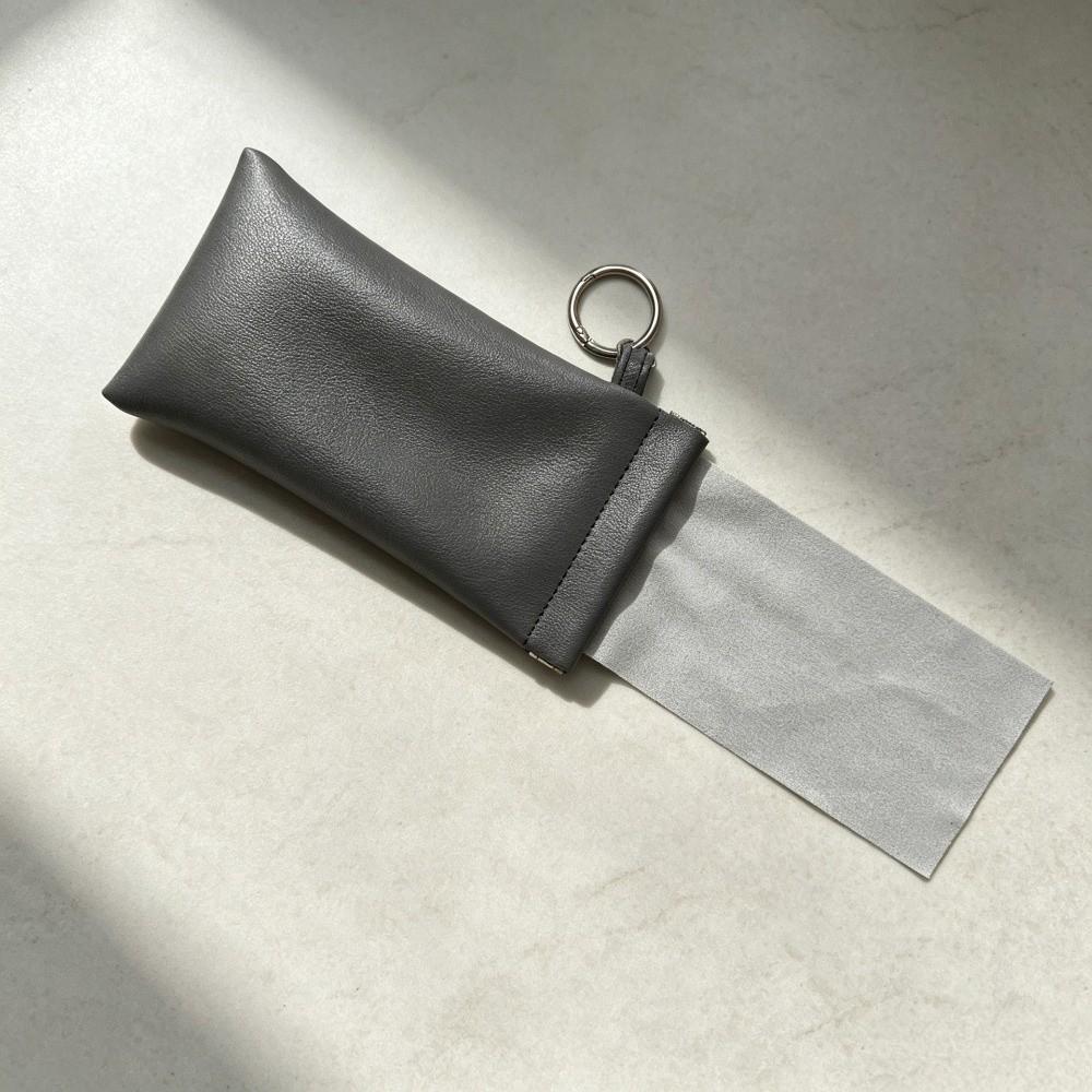 PU Leather Reading Glasses Pouch Hanging Sunglasses Protective Cover Eyewear Accessories
