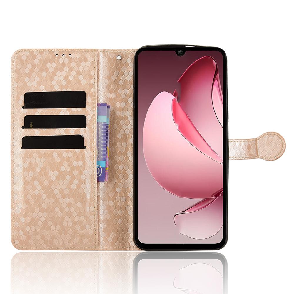 Для Oukitel C60 Pro/C60 Чехол-бумажник с точечным тиснением из ПУ-кожи с ремешком на запястье