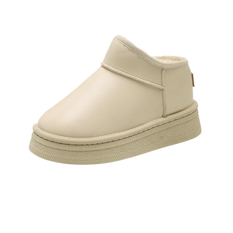 Модные новые теплые плюшевые однотонные женские зимние ботинки 2024 года, горячая распродажа, износостойкие зимние ботинки с толстой подошвой, повседневные удобные ботинки