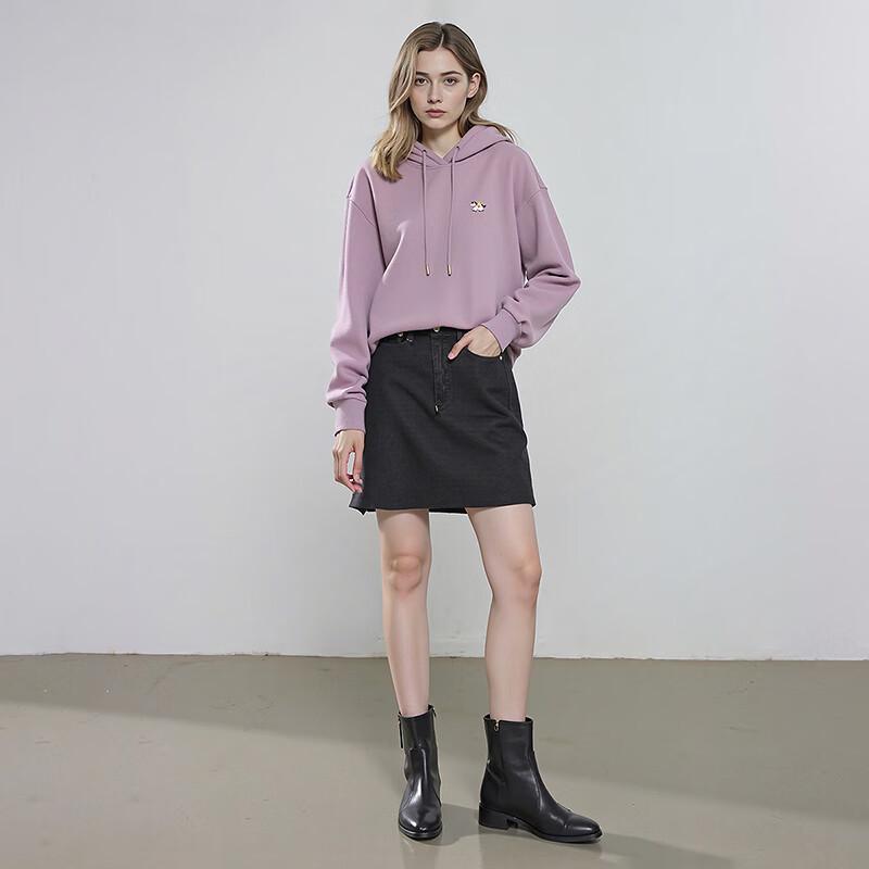 Women's Bear Embroidered Hooded Fleece Sweatshirt