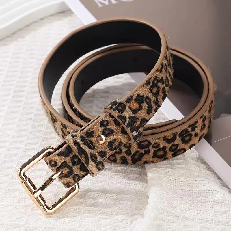 Fashion Leopard Print Snake Skin Versatile Belts for Women Adjustable Buckle Belt Soft PU Leather Belts Casual Jeans Decoration