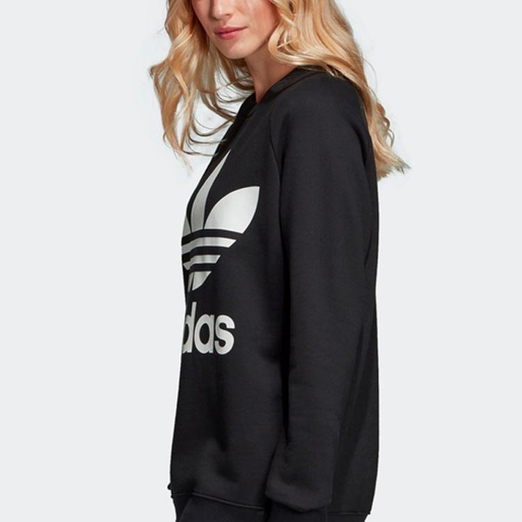 adidas Оригиналы Серия American Vintage Большой Логотип с Буквой Флис Круглый Вырез Пуловер Повседневная Толстовка Женская Черный DH3129