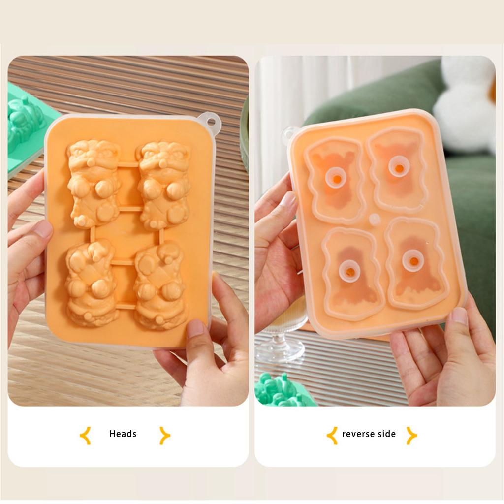 Легко извлечь лед из формы, подвесная чашка, форма льда в виде льва, гибкий силиконовый ледогенератор для коктейлей, кофе, долговечный