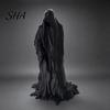 Exquisite Texture Statue 3D Printed Faceless Statue, Mysterious Hooded Figurine, Minimalist Art Sculpture for Desk Mystery Bookshelf, Dark Gothic Home