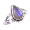 Natural Labradorite Gemstone Handmade 925 Solid Sterling Silver Ring Size 9 Q7w74