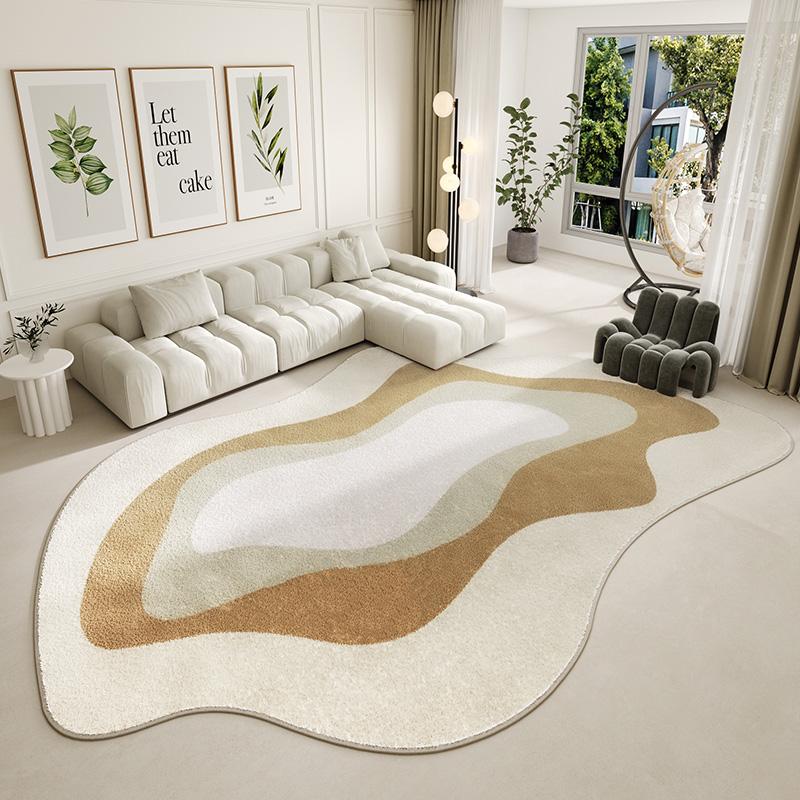 Light Luxury Irregular Living Room Decoration Carpet Fluffy Soft Rugs for Bedroom Minimalist Lounge Plush Rug Home Washable Mat