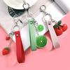 1PCS Creative Fashion Acrylic Fruit Leather Rope Keychain Dragon Fruit Car Keyring
