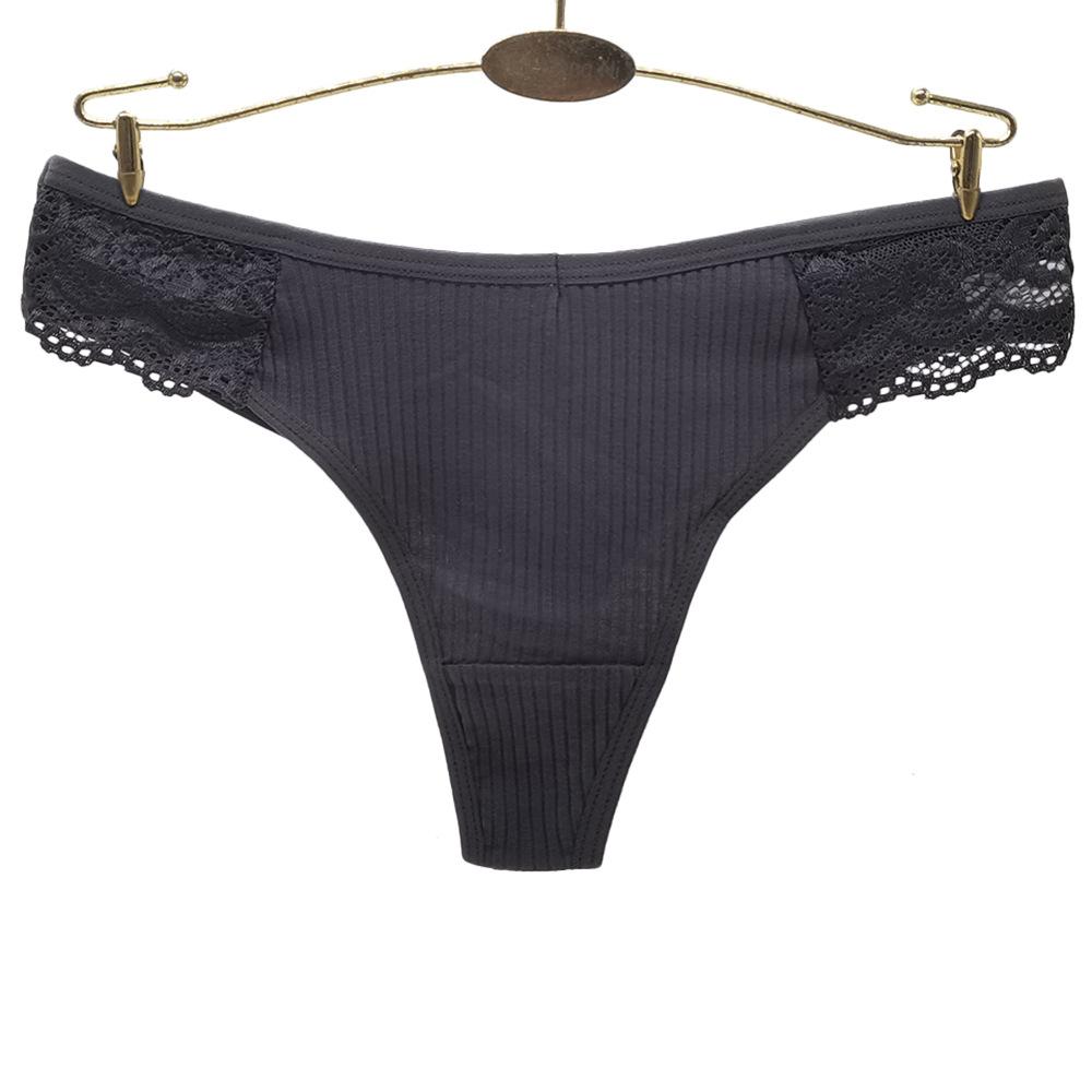 Хлопковые женские стринги, сексуальные кружевные трусики-стринги, трусы для женщин, нижнее белье, однотонные трусы, нижнее белье, 6 шт./лот
