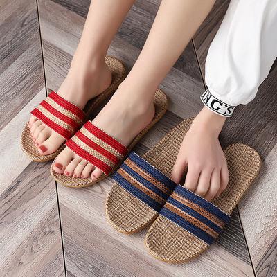 Летние модные полосатые повседневные тапочки на толстой подошве с противоскользящим покрытием