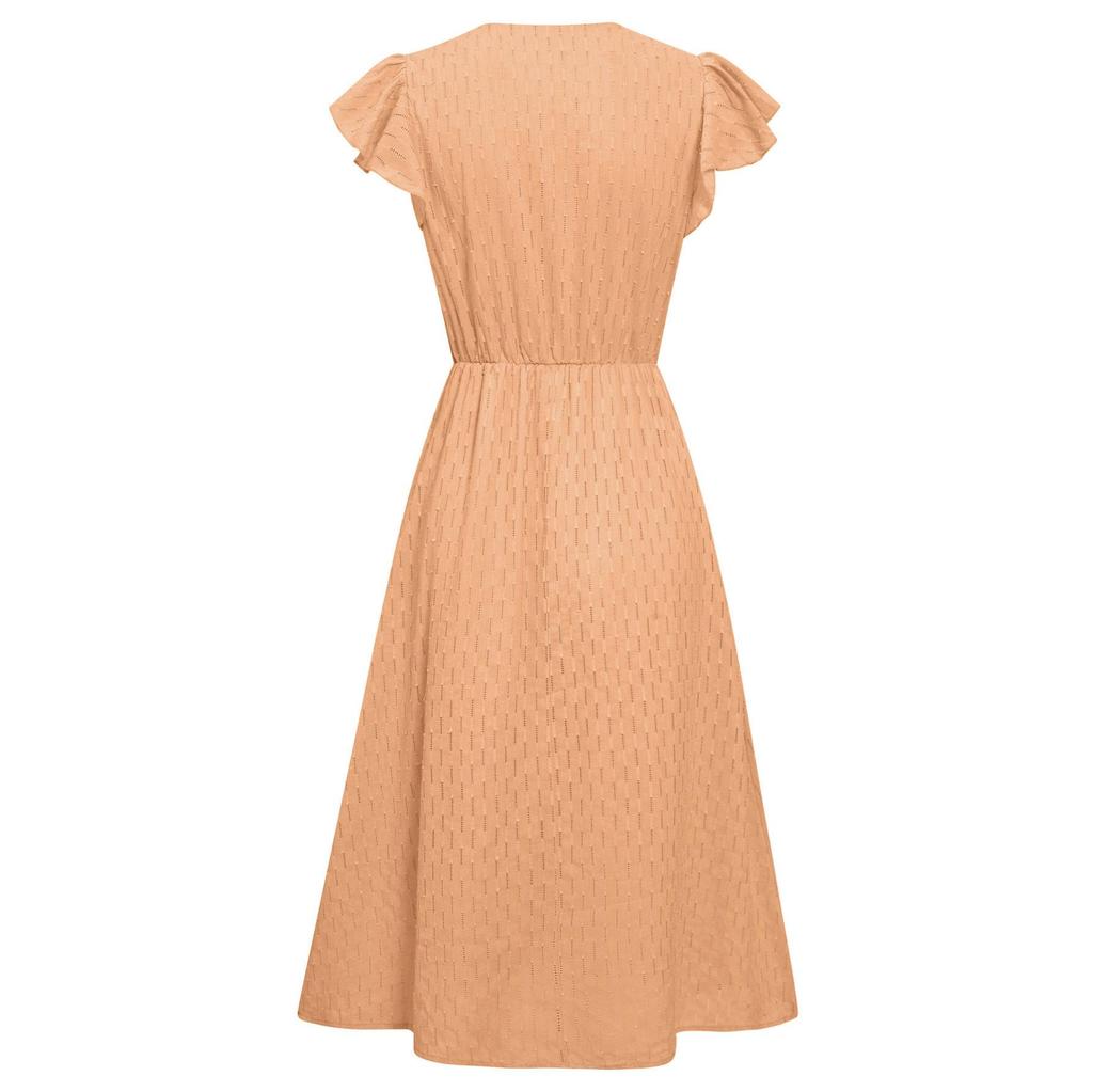 Женское весеннее однотонное платье без рукавов с V-образным вырезом, летнее повседневное платье А-силуэта с высокой талией, средней длины, размеры S-XL