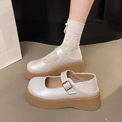 2025 Британский стиль Мэри Джейн женские туфли небольшой подъем небольшой кожаные туфли женские платформа jk одинарные туфли лоферы высокие каблуки