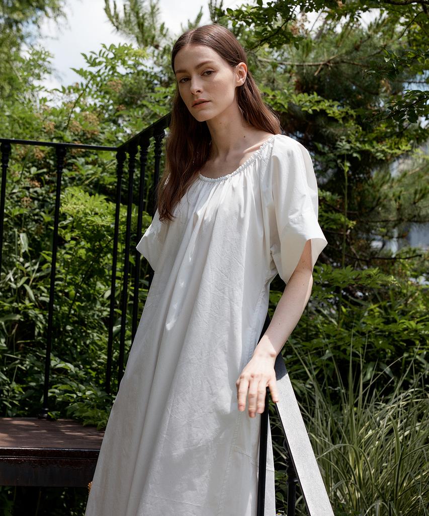 The Ello Soft System Off-Shoulder Flare Dress (Ivory)