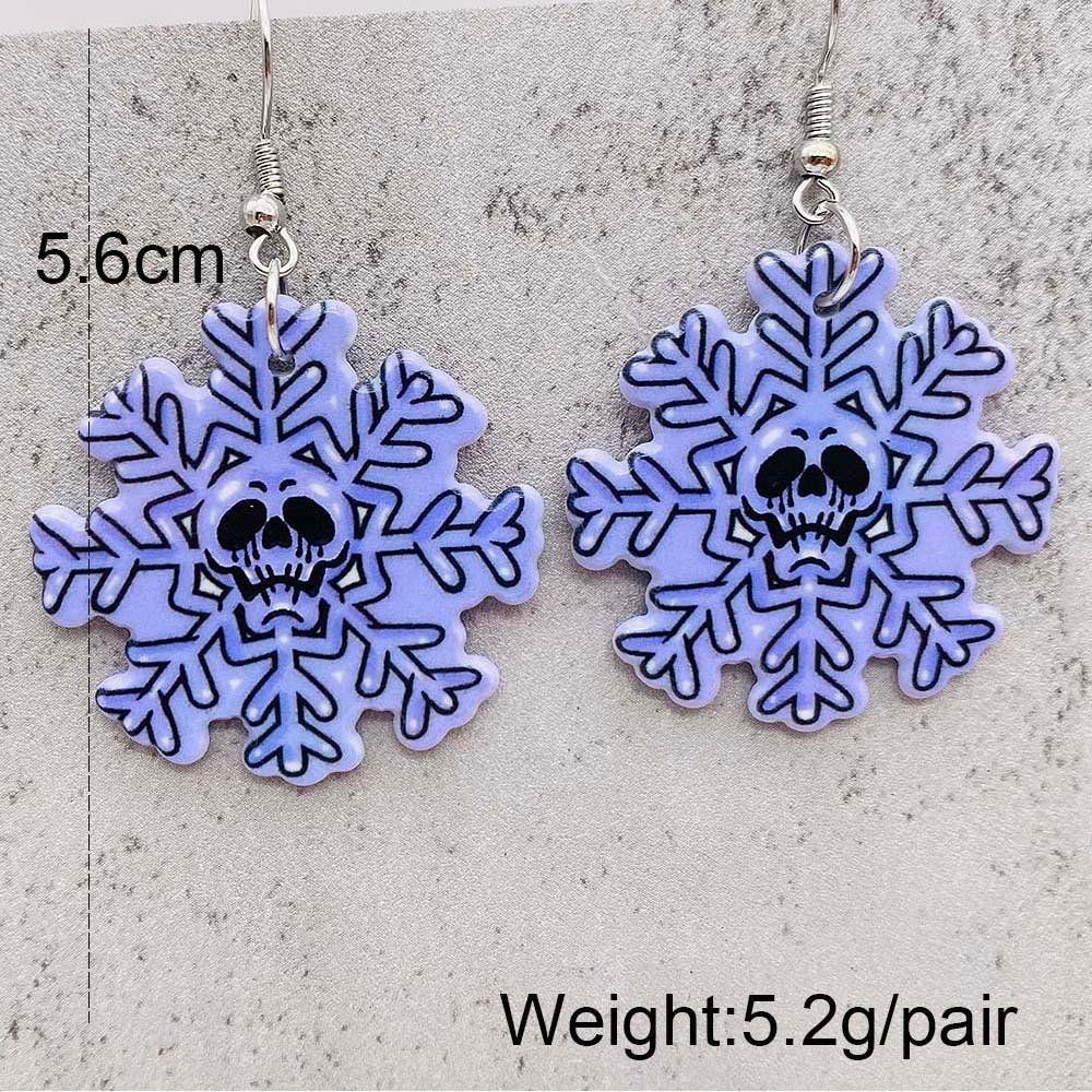 Quirky Holiday Jewelry: Snowman, Candy Cane, and Snowflake Acrylic Christmas Earrings