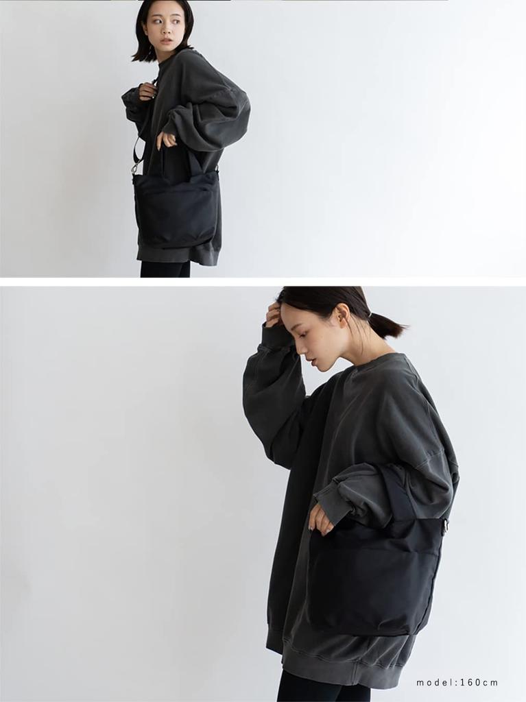 VITAFELICE Nylon Balloon Tote Bag Women's 2-Way (vnsb-725z) (Black)