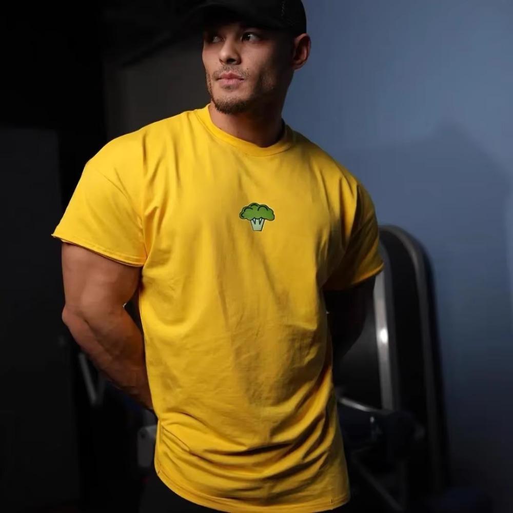 Sports Short-sleeved Men's T-shirt Summer Loose Equipment Gym Fitness Dog Brother Elastic Muscle Trendy Brand Large Size