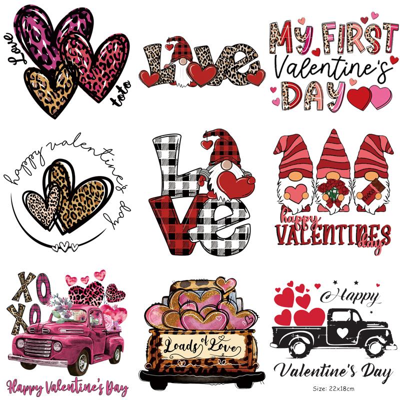 Patches For Clothes Happy Valentine'S Day Patches A-Level Washable New Design T-Shirt Jeans Stickers Heat Transfer Flower Patch