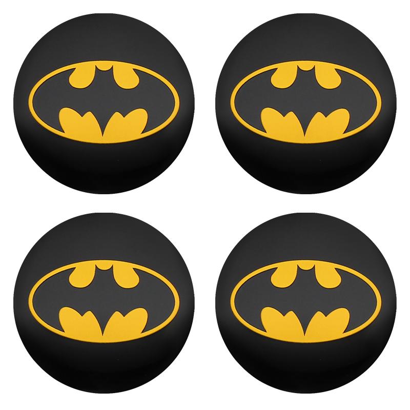 4pcs 56mm+60mm Car Styling Bat Logo Badge Car Wheel Center Hub Cap Rim Cover Emblem Stickers Decorative Decal Auto Accessories