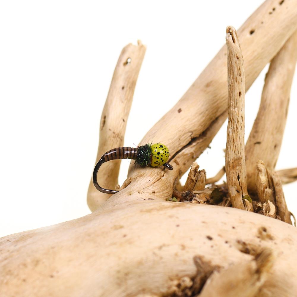 3 шт./4 шт. #12 #14 Быстро тонущие офсетные джиг-головки с вольфрамовой бусинкой без бородки, нимфы пердигон для ловли форели, черные с пятнышками