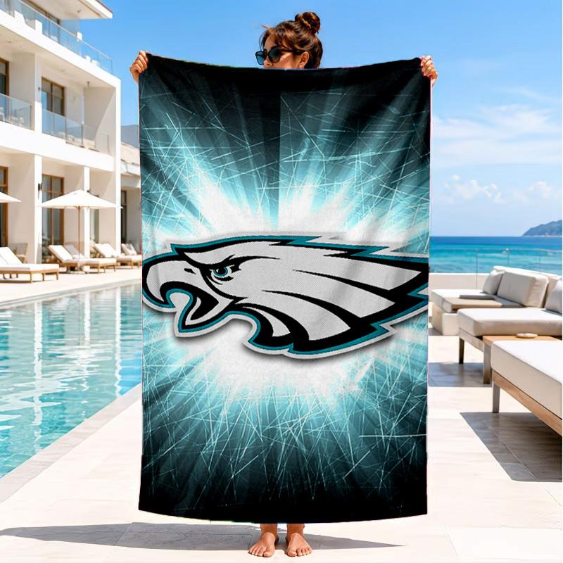 Philadelphia Eagles Night Game Beach Towel, Quick-drying, Easy to Care for, Suitable for Both Fitness and Beach Vacations,Sports Essential