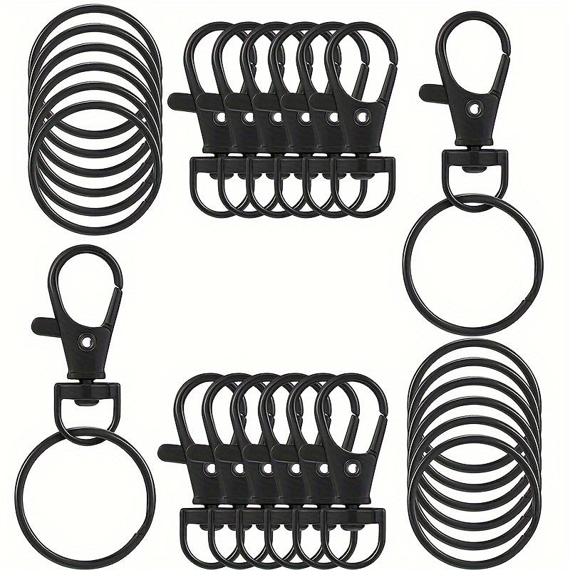 50 поворотных карабинов + 50 колец для ключей, набор брелоков с карабином, игрушка-подвеска для рюкзака, украшение, брелок для ключей, набор пряжек для веревок для домашних животных