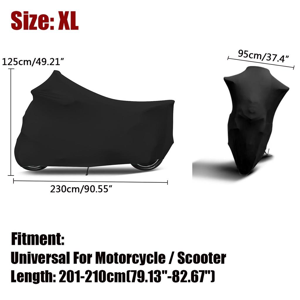 Sunshade Anti-UV Motorbike Dust-proof Covers Indoor Outdoor Protection Black M-3XL Elastic Fabric Motorcycle Scooter Cover