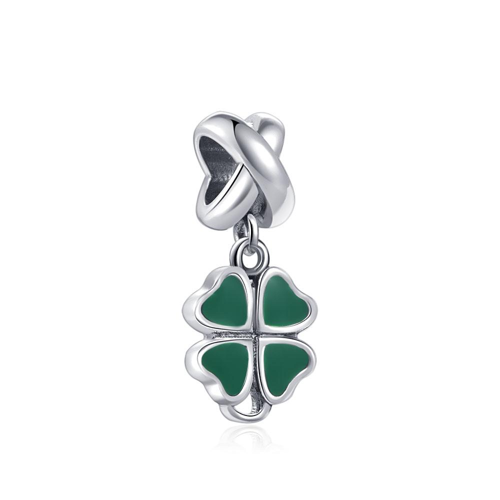 Copper Oriental Green Hollow Lucky Clover Charm Pearl Talisman Pendant Fit For Original Bracelet Necklace Diy Boutiquejewelry
