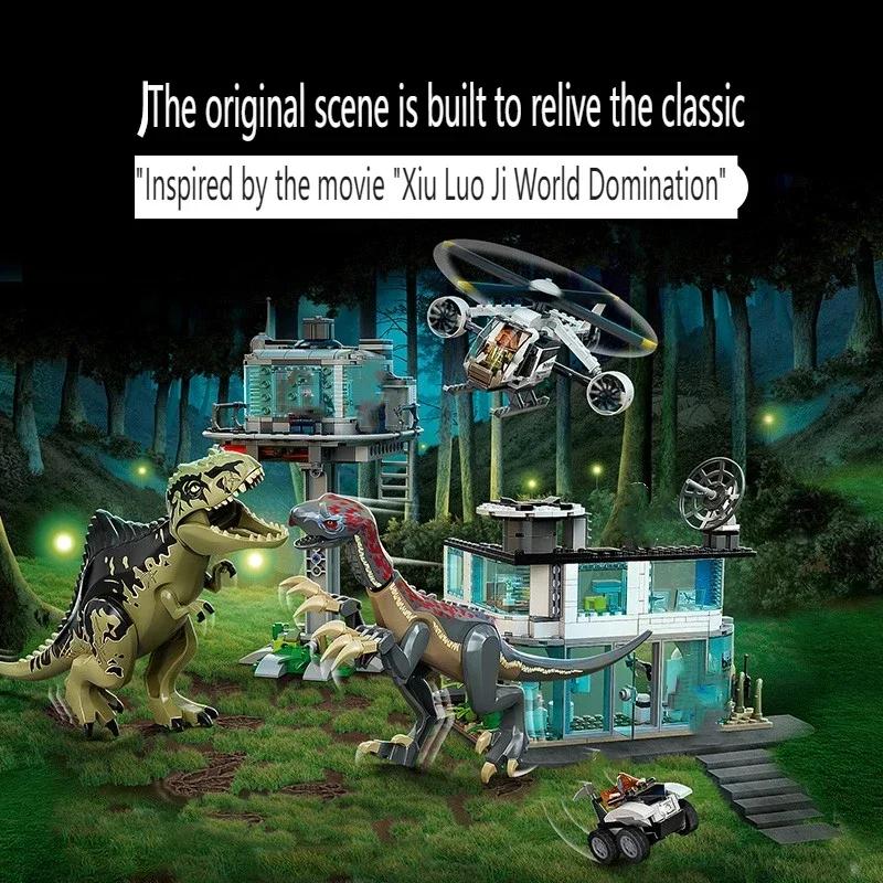 Compatible MOC Sets Dinosaur Series Building Blocks 76966 Dinosaur Missions: Allosaurus Transport Truck Children World Park Toys